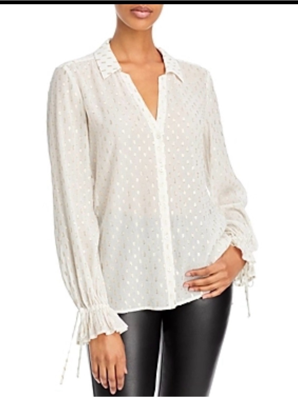 Paige Women's Alinah Sheer Metallic blouse size Medium